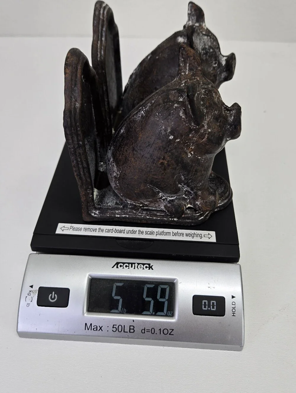 VTG Cast Iron‎ Pig Bookends Set 2 Heavy Rustic Farmhouse Country Decor Black